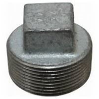 1" EVERFLOW SUPPLIES BMPL1000 BLACK MALLEABLE IRON PLUG WITH SQUARE HEAD 