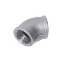 Picture of ¼ inch NPT threaded 45 deg malleable iron elbow