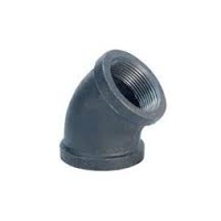 Picture of ⅜ inch NPT threaded 45 deg malleable iron elbow