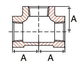 Pipe Fittings Direct. 3 inch NPT Class 150 Malleable Iron Straight Tee