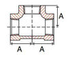 class 150 straight tee 304 stainless steel line drawing