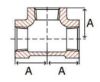 class 150 threaded straight tee 316 stainless steel line drawing