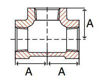 class 150 straight tee 316 stainless steel line drawing