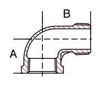 90 degree threaded elbow line drawing