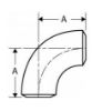 90 degree weld on long radius elbow line drawing