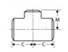 304ss weld on reducing tee line drawing