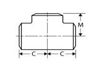 weld on straight tee line drawing