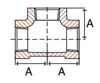 Picture of ⅜ inch NPT Class 300 Galvanized Malleable Iron Straight Tee