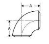 Picture of 1 ½ inch short radius 304 Stainless Steel 90 deg weld on elbow schedule 10S