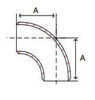 Picture of 1-1/2 inch Long Radius 90 degree Schedule 80S 304 Stainless Steel Weld Elbow