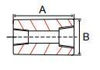 Picture of 3/8 x 1/8  inch forged carbon steel class 3000 reducing coupling