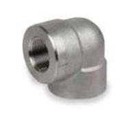 Picture of 3 inch NPT forged 304 stainless steel class 3000 threaded 90 degree elbow
