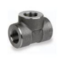 Picture of ⅜ inch NPT forged carbon steel class 3000 threaded straight tee