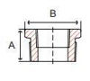 Picture of ⅜ x ⅛ inch NPT forged carbon steel class 3000 threaded reducing hex bushing