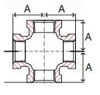 class 150 stainless steel cross line drawing