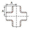 weld on schedule 10 stainless steel cross line drawing