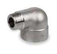Picture of ¼ inch NPT forged 304 stainless steel class 3000 threaded 90 degree street elbow