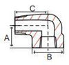 Picture of ¼ inch NPT forged 304 stainless steel class 3000 threaded 90 degree street elbow