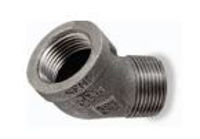 Picture of ¼ inch NPT malleable iron class 150 threaded 45 degree street elbow
