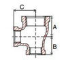 Picture of 1/2 x 1/4 x 1/2 inch NPT Class 150 Malleable Iron Reducing Tee 