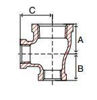 Picture of 2 x 1-1/4 x 1-1/4 inch NPT Class 150 Malleable Iron Reducing Tee 