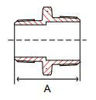 reducing hex head nipple line drawing