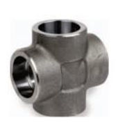 Picture of 1 ¼ inch forged carbon steel socket weld cross