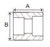 Picture of Class 3000 forged carbon steel socket weld reducing coupling 3/4  x  1/8  inch