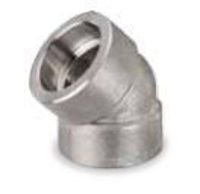 Picture of 1/8 inch 45 degree forged 304 stainless steel socket weld elbow