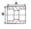 Picture of 3/4 x 1/4  inch class 3000 forged 304 stainless steel socket weld reducing coupling