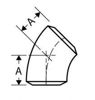 45 degree schedule 80 weld on elbow line drawing