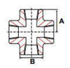 Picture of 1 inch forged 304 steel socket weld cross