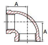 Pipe Fittings Direct. 2 inch NPT Threaded Class 125 bronze 90 degree elbow