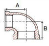 Picture of 3/4 X 1/4 inch NPT Threaded Bronze 90 degree reducing elbow