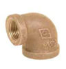 Picture of 1-1/4 X 1 inch NPT Threaded Bronze 90 degree reducing elbow