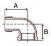 class 125 bronze 90 degree street elbow line drawing