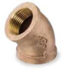 Picture of ⅜ inch NPT Threaded Bronze 45 degree elbow