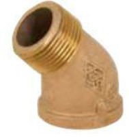 Picture of ⅜ inch NPT Threaded Bronze 45 degree street elbow