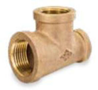 Picture of 3/8 x 3/8 x 1/4 inch NPT threaded bronze reducing tee