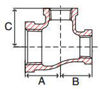 NPT bronze reduction tees line drawing