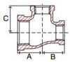 Picture of 3/4 x 3/4 x 1/4 inch NPT threaded bronze reducing tee