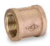 Picture of 1 1/2 inch NPT threaded bronze full coupling