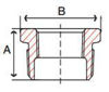 Picture of ⅜ x ⅛ inch NPT threaded bronze reducing bushing