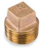 Picture of 3 inch NPT threaded bronze square head solid plug