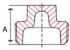 bronze  hollow core threaded plugs line drawing