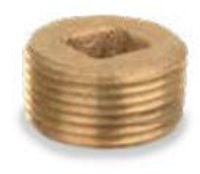 Picture of 1 inch NPT threaded bronze square countersunk head plug