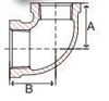 Picture of 1/2 X 3/8 inch NPT Threaded Lead Free Bronze 90 degree reducing elbow