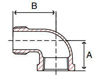 Picture of ¼ inch NPT Threaded Lead Free Bronze 90 degree street elbow