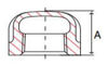 line drawing of NPT threaded lead free bronze cap