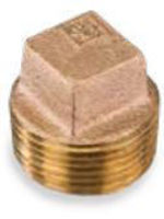 Picture of 1 inch NPT threaded lead free bronze square head hollow core plug